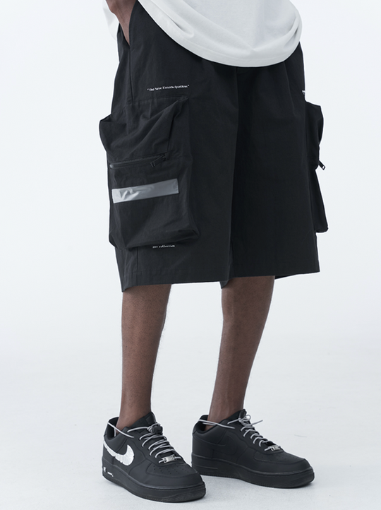 Harsh and Cruel PVC Stitching Pleated Functional 3D Large Pocket Shorts