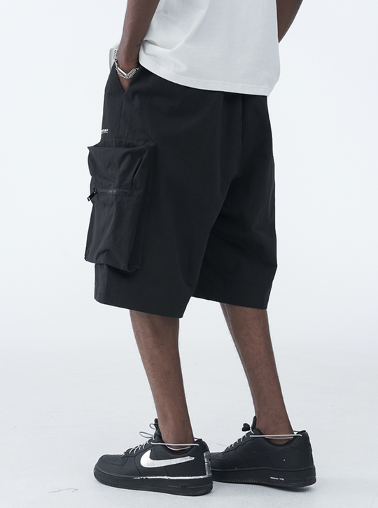 Harsh and Cruel PVC Stitching Pleated Functional 3D Large Pocket Shorts