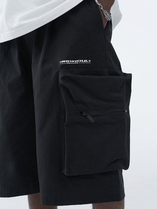 Harsh and Cruel PVC Stitching Pleated Functional 3D Large Pocket Shorts