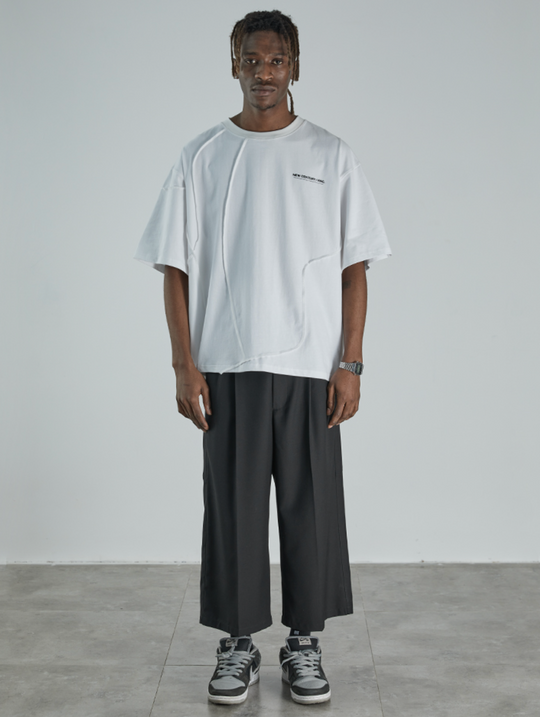 Harsh and Cruel Split Cropped Trousers Drape Slacks