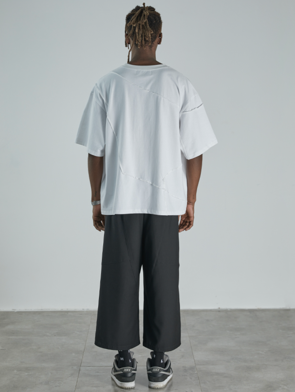 Harsh and Cruel Split Cropped Trousers Drape Slacks