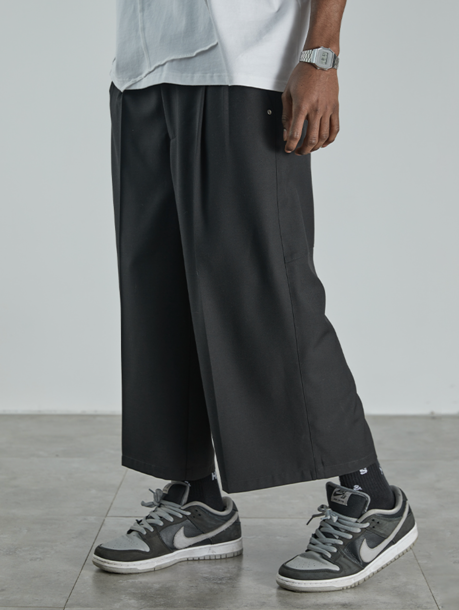 Harsh and Cruel Split Cropped Trousers Drape Slacks