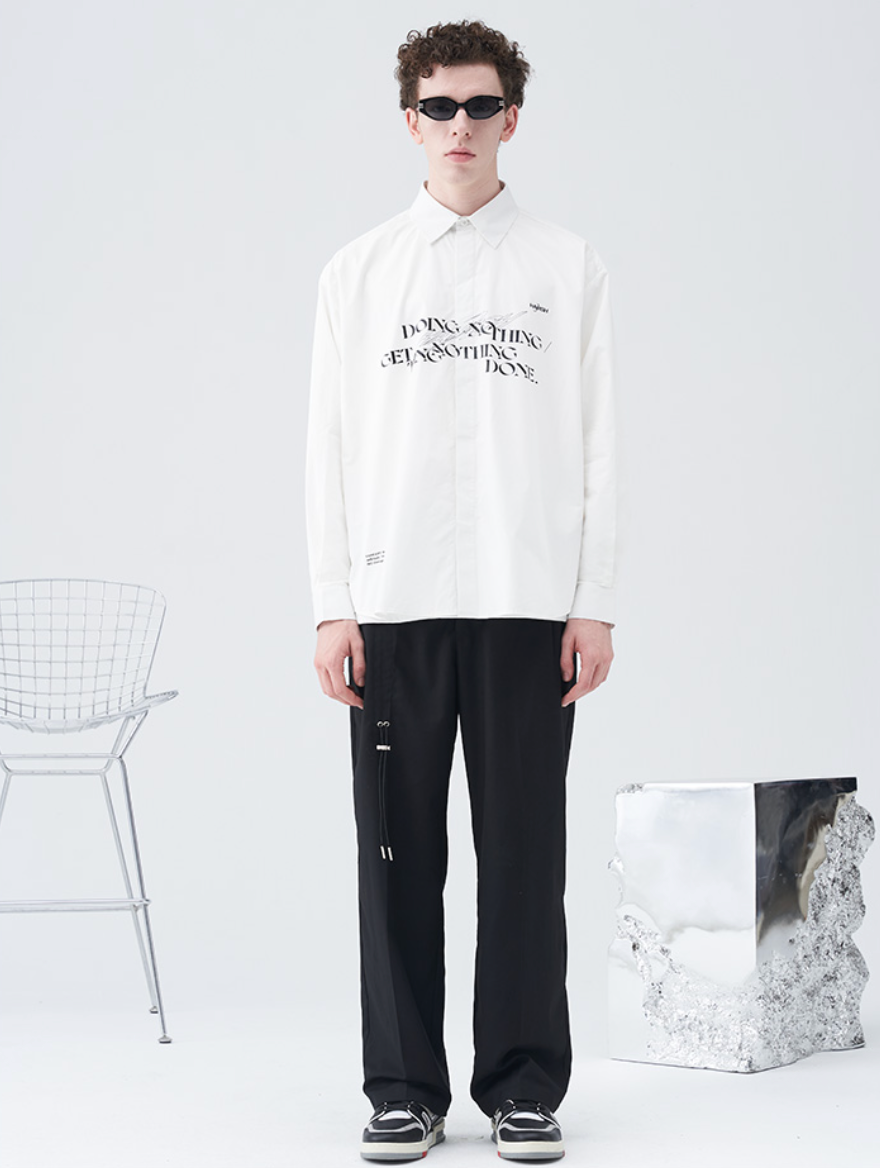 Harsh and Cruel Carabiner Pleated Loose Suit Trousers