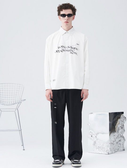 Harsh and Cruel Carabiner Pleated Loose Suit Trousers