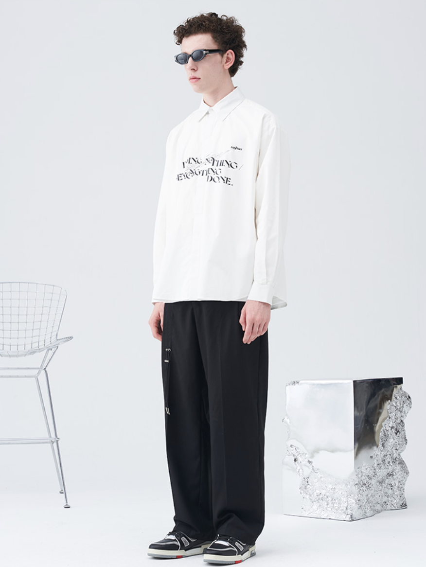 Harsh and Cruel Carabiner Pleated Loose Suit Trousers