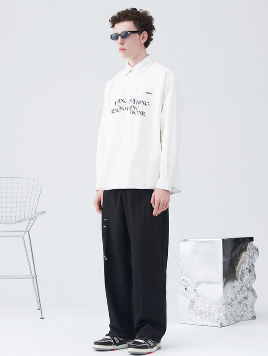 Harsh and Cruel Carabiner Pleated Loose Suit Trousers