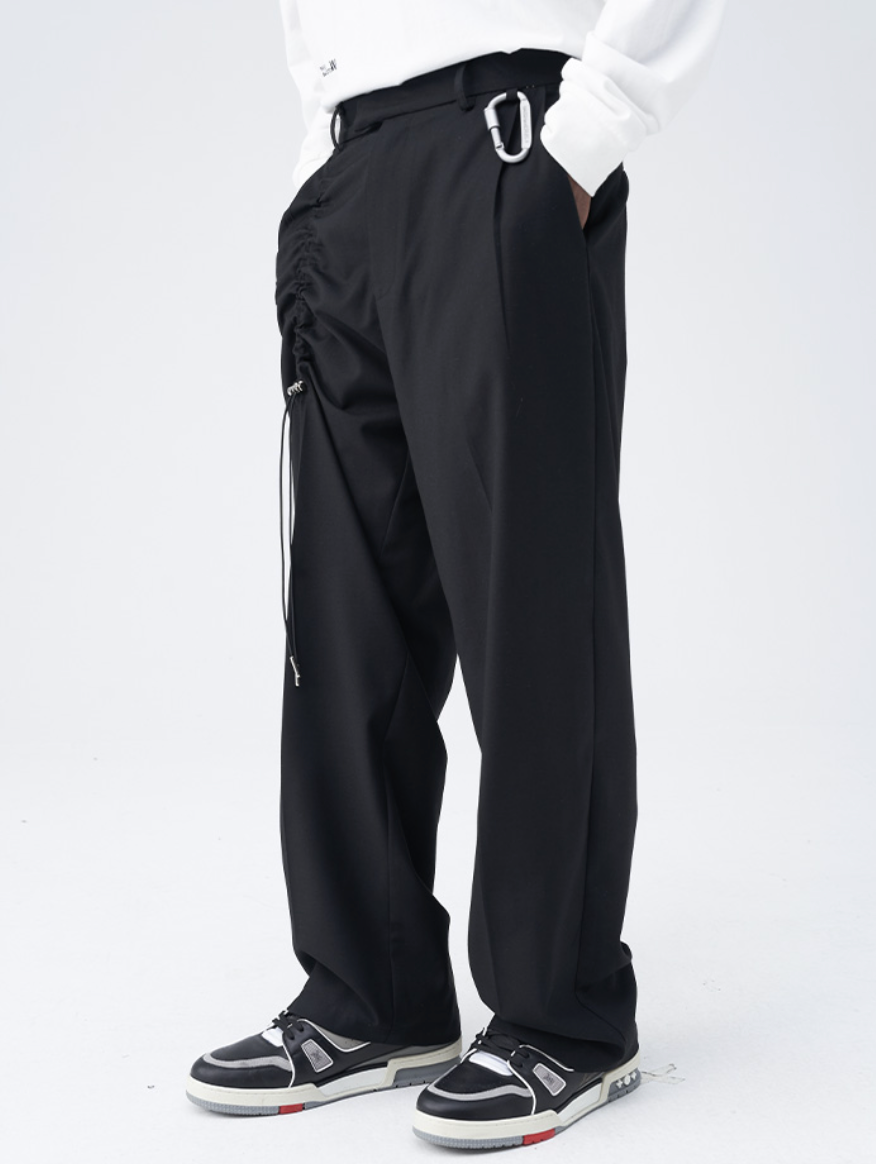 Harsh and Cruel Carabiner Pleated Loose Suit Trousers
