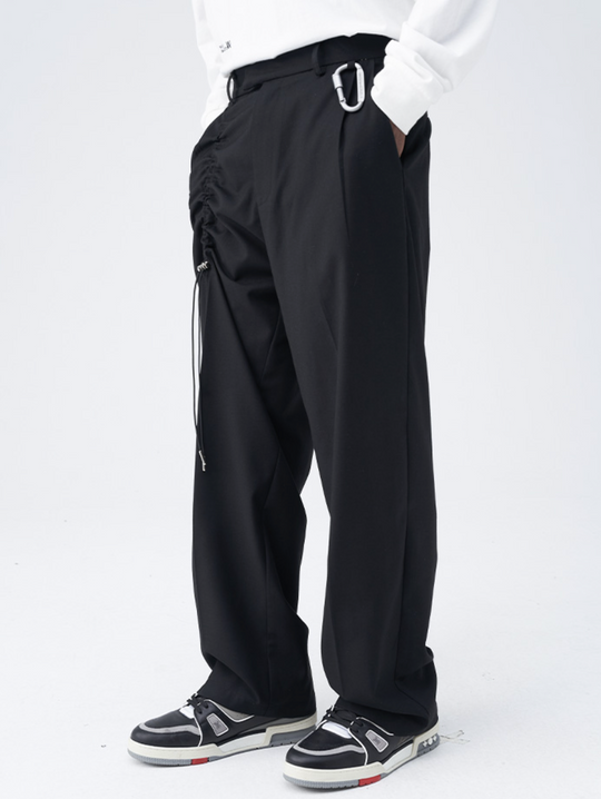 Harsh and Cruel Carabiner Pleated Loose Suit Trousers