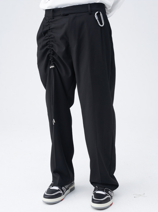 Harsh and Cruel Carabiner Pleated Loose Suit Trousers
