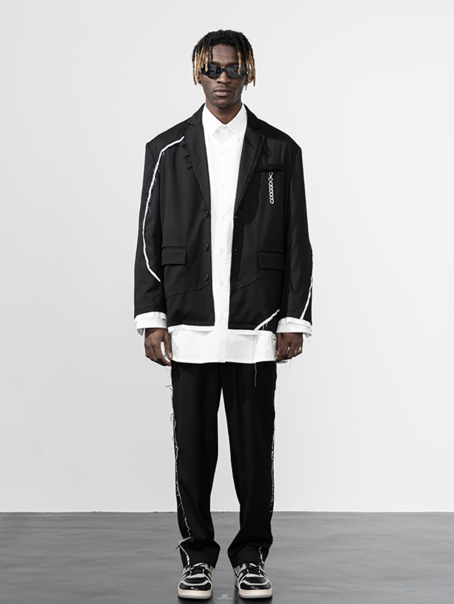 Harsh and Cruel Ripped Loose Straight Trousers