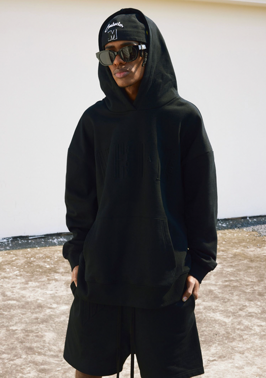 MEDM Embossed Letter Logo Hoodie