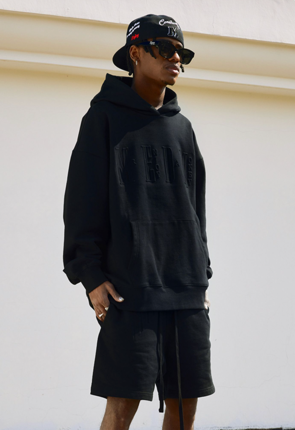 MEDM Embossed Letter Logo Hoodie