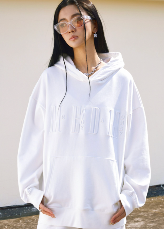 MEDM Embossed Letter Logo Hoodie