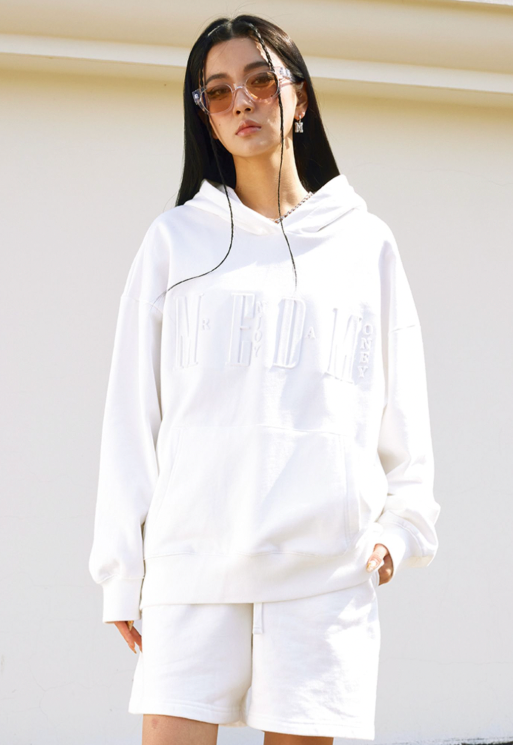 MEDM Embossed Letter Logo Hoodie