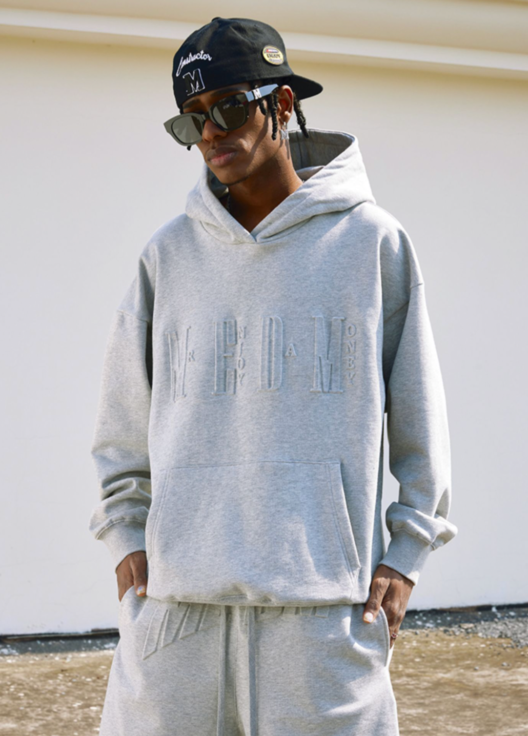 MEDM Embossed Letter Logo Hoodie