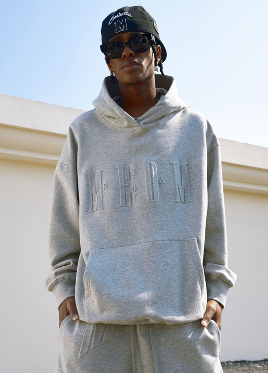 MEDM Embossed Letter Logo Hoodie