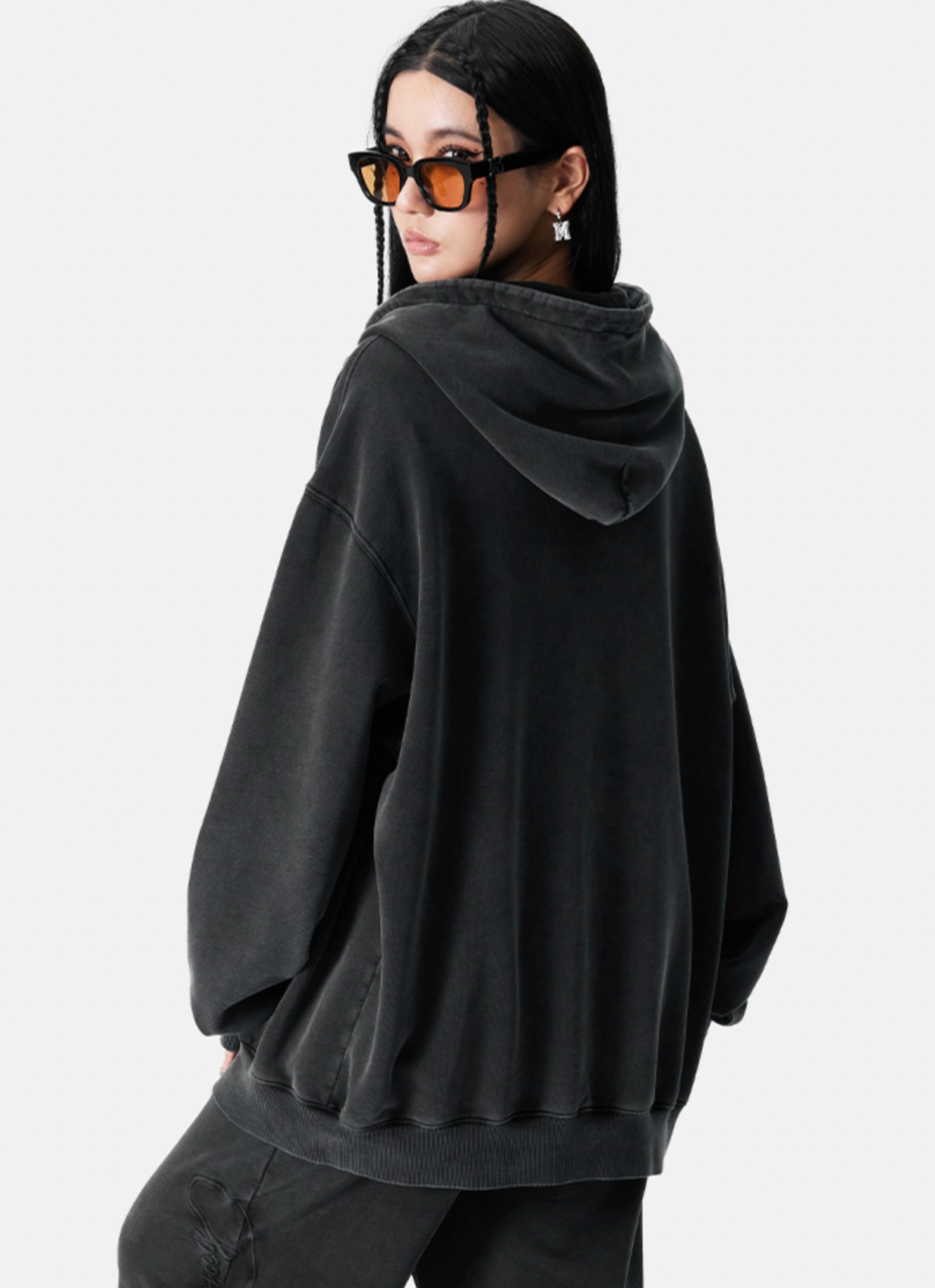 MEDM Flocking Embroidery Printed Zipper Hoodie