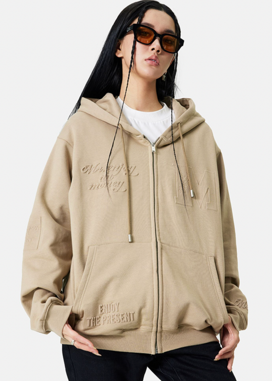 MEDM Embossed Zipper Hoodie