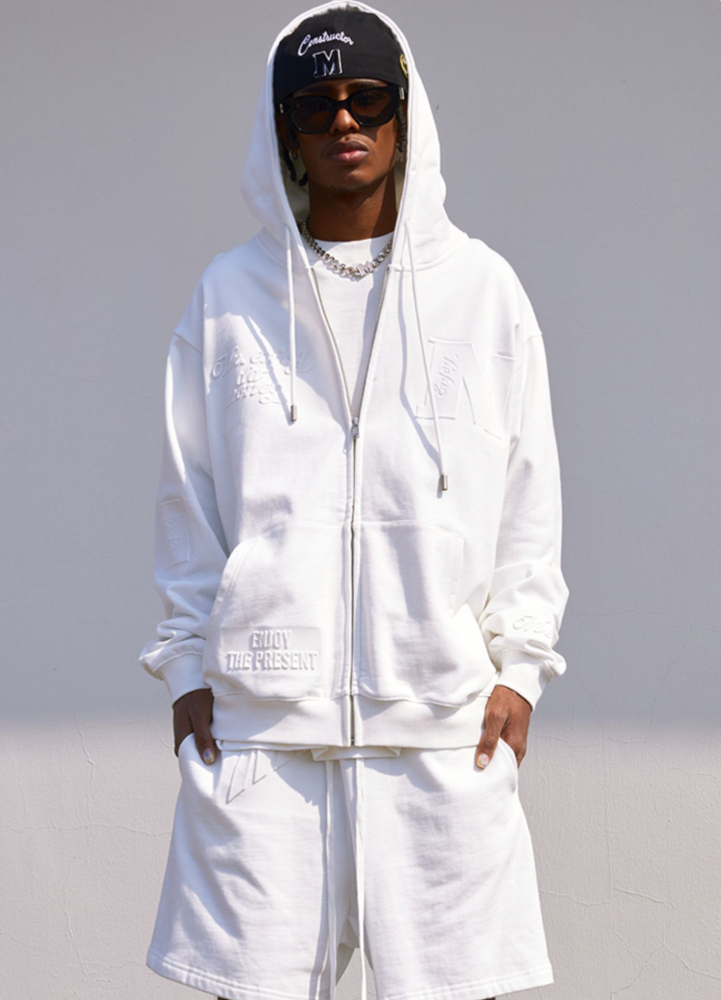 MEDM Embossed Zipper Hoodie