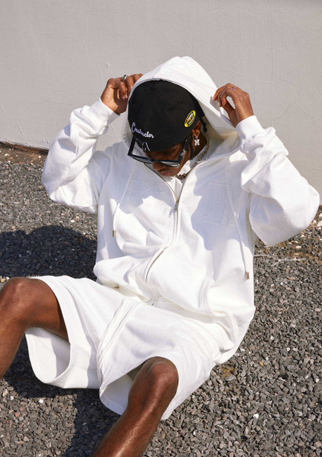 MEDM Embossed Zipper Hoodie