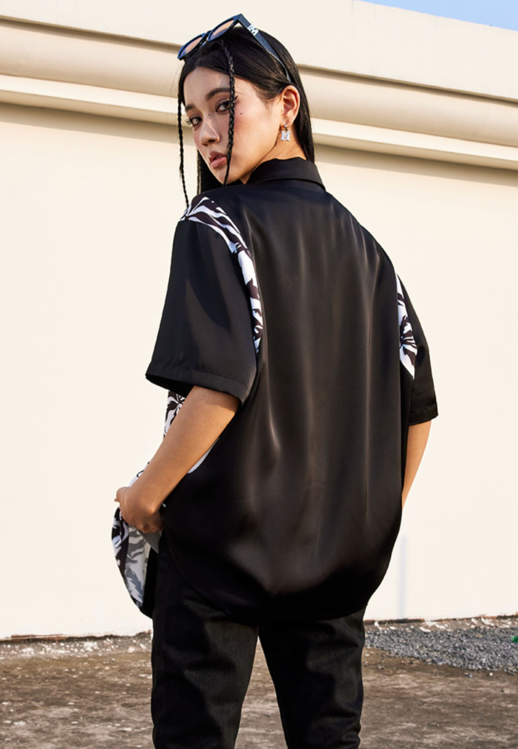 MEDM Tiger Pattern Coconut Tree Short Sleeved Shirt