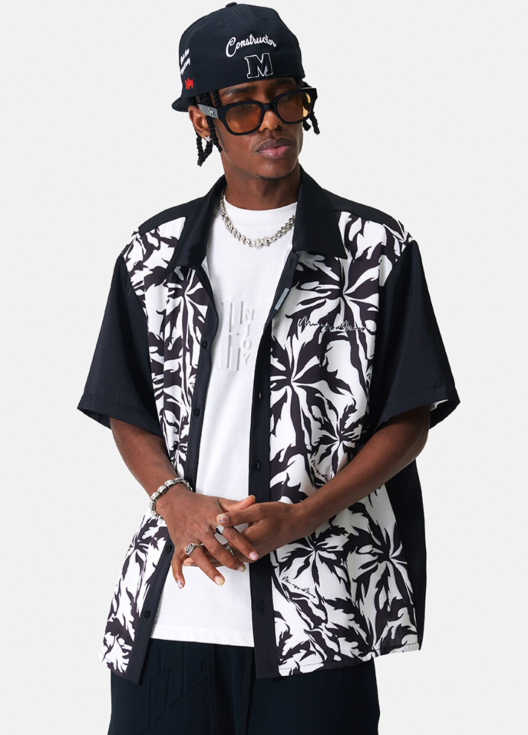 MEDM Tiger Pattern Coconut Tree Short Sleeved Shirt