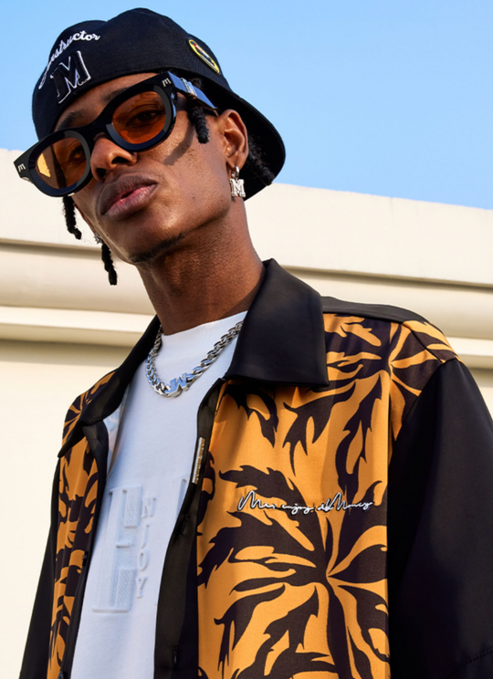 MEDM Tiger Pattern Coconut Tree Short Sleeved Shirt