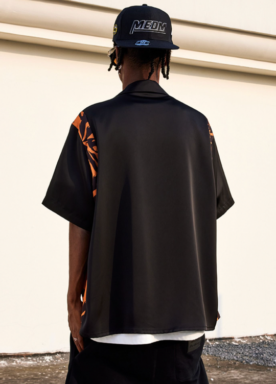 MEDM Tiger Pattern Coconut Tree Short Sleeved Shirt