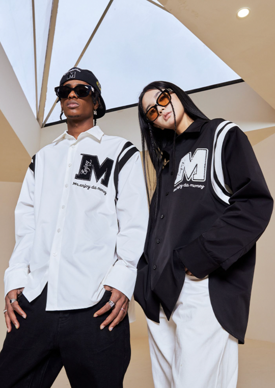 MEDM Lapel Striped Long Sleeves Shirt