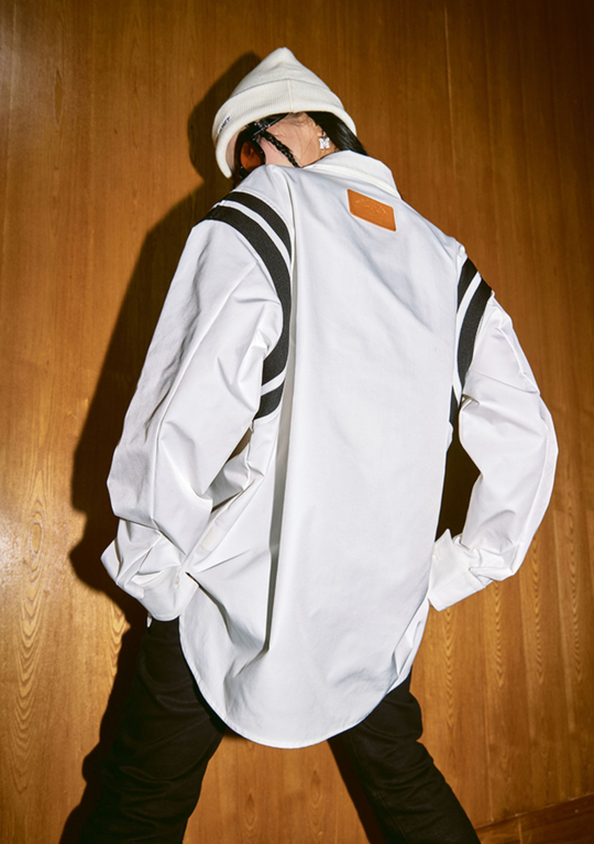 MEDM Lapel Striped Long Sleeves Shirt