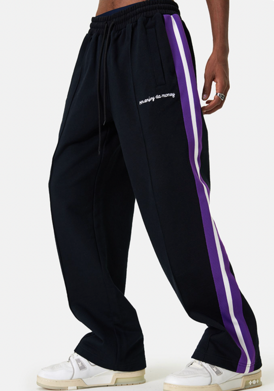 MEDM Wide Leg Contrast Color Track Pants