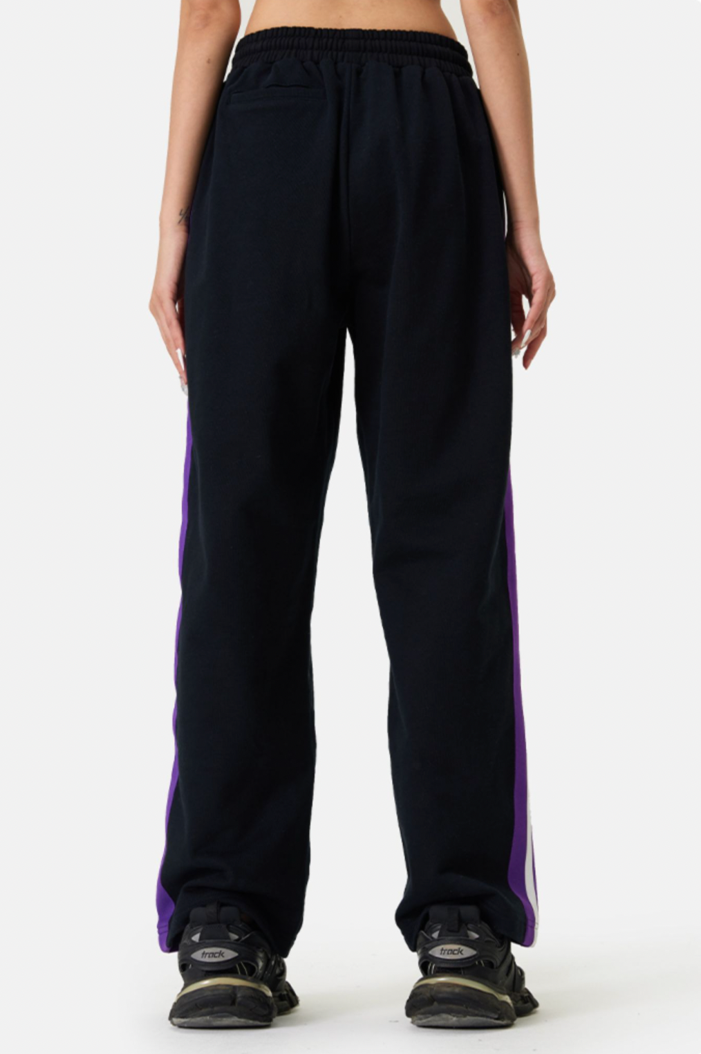 MEDM Wide Leg Contrast Color Track Pants
