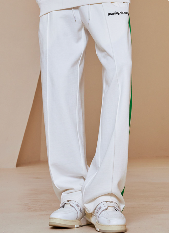 MEDM Wide Leg Contrast Color Track Pants