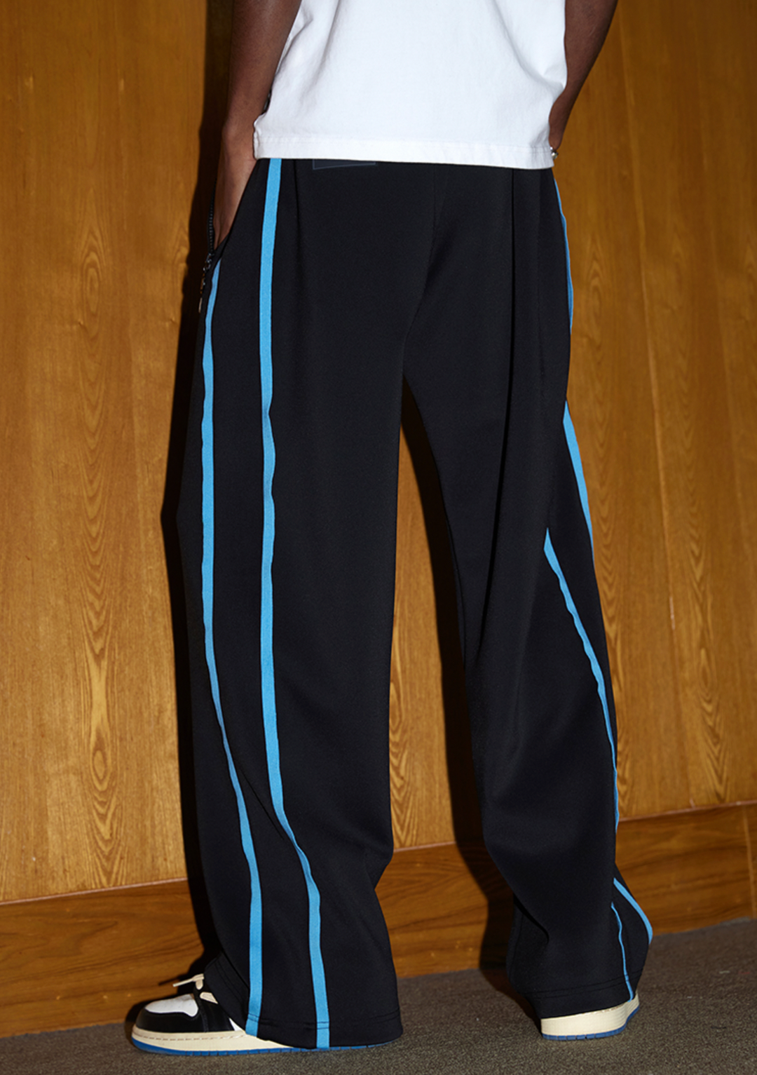 MEDM Color Matching Wide Leg Track Pants