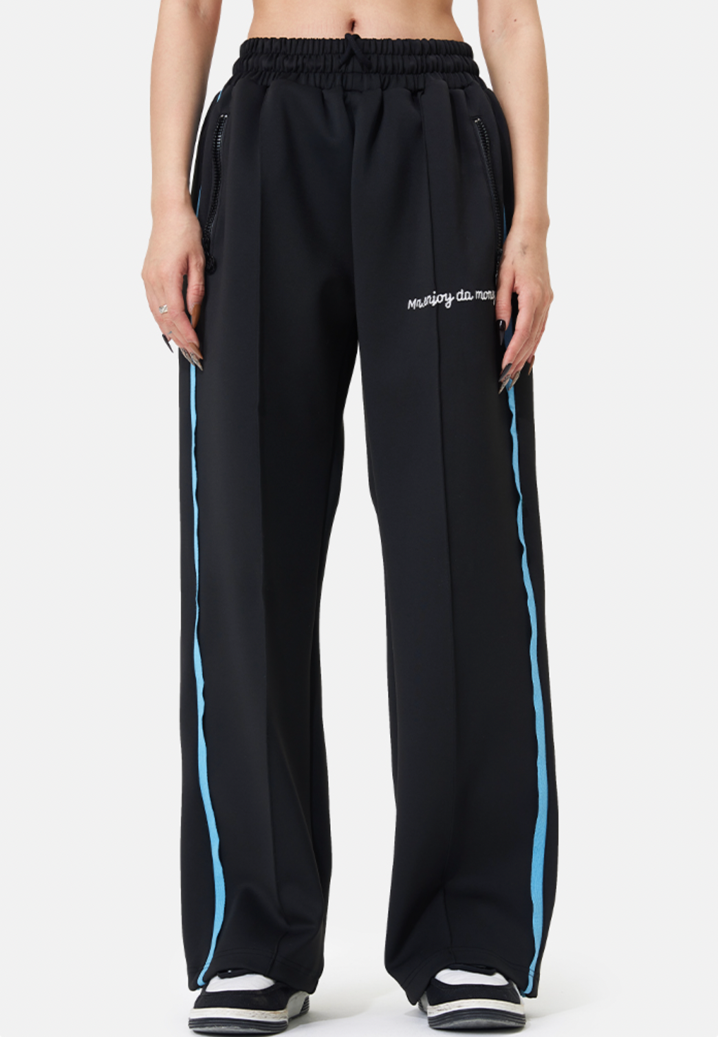 MEDM Color Matching Wide Leg Track Pants