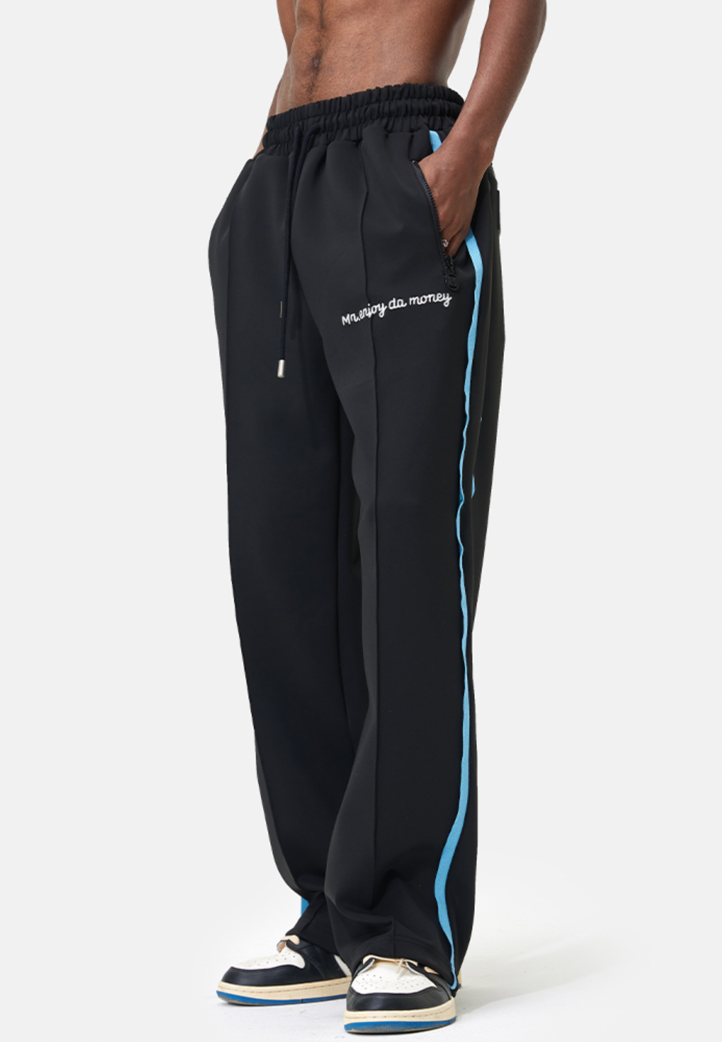 MEDM Color Matching Wide Leg Track Pants