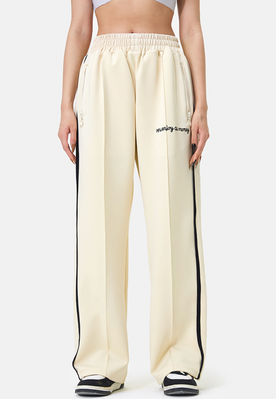 MEDM Color Matching Wide Leg Track Pants