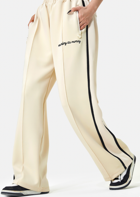 MEDM Color Matching Wide Leg Track Pants