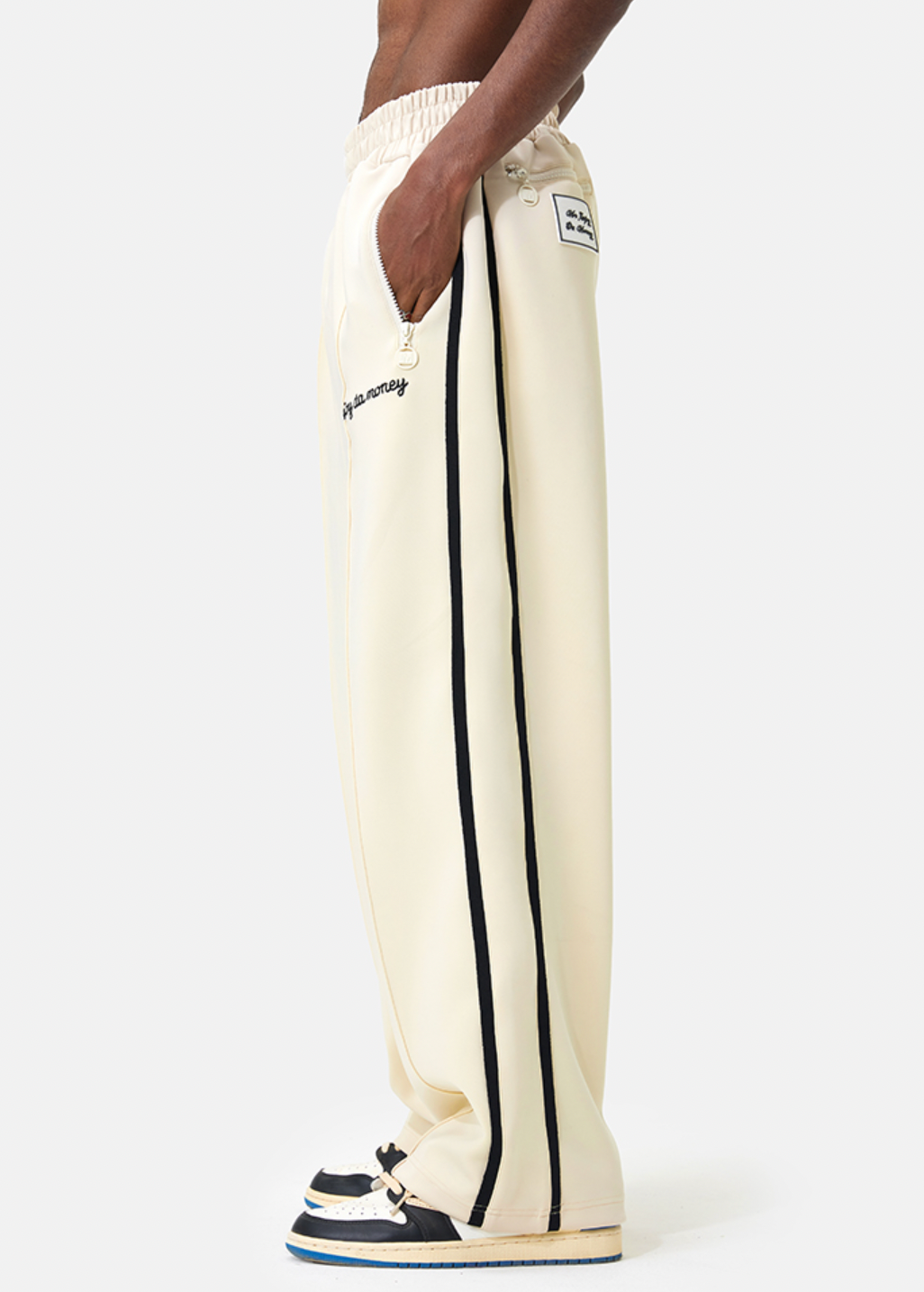 MEDM Color Matching Wide Leg Track Pants