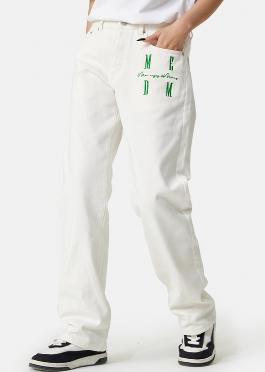 MEDM LOGO Embroidery Denim Pants