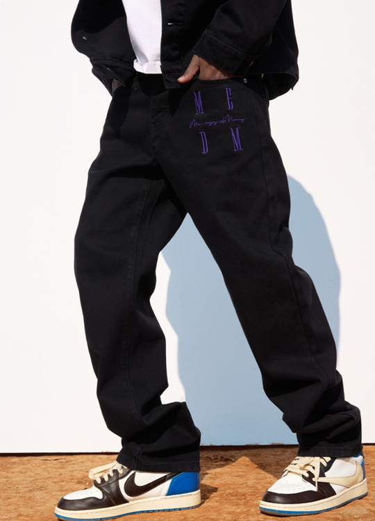 MEDM LOGO Embroidery Denim Pants