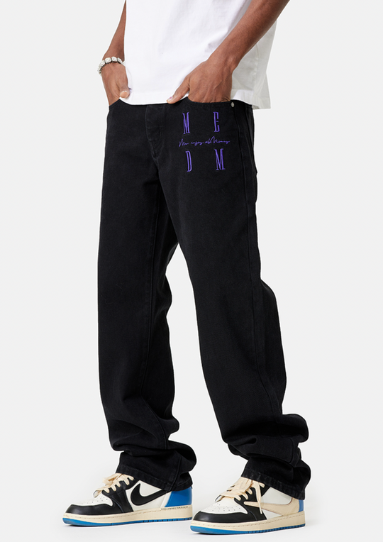 MEDM LOGO Embroidery Denim Pants