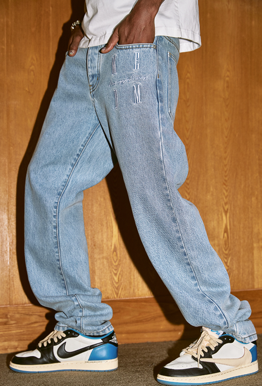 MEDM LOGO Embroidery Denim Pants