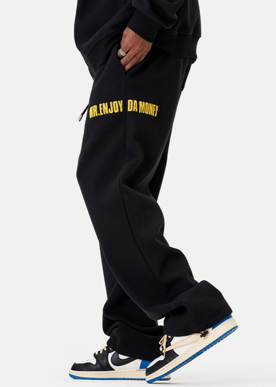 MEDM Waffle Letter Embroidery Track Pants