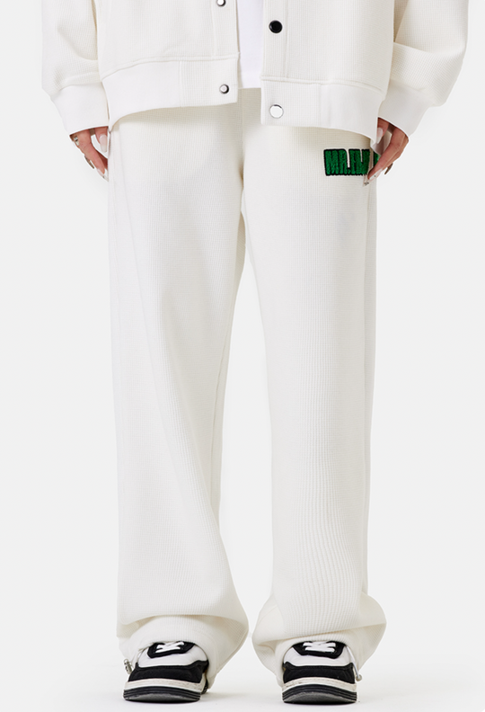 MEDM Waffle Letter Embroidery Track Pants