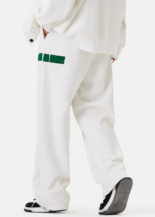 MEDM Waffle Letter Embroidery Track Pants
