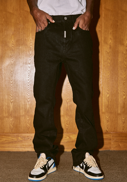 MEDM Wax Coating Stitching Denim Pants