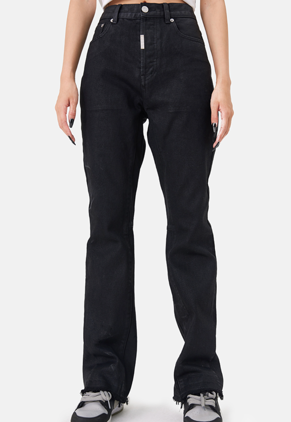 MEDM Wax Coating Stitching Denim Pants