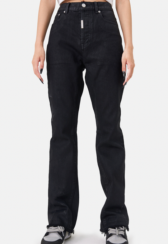 MEDM Wax Coating Stitching Denim Pants