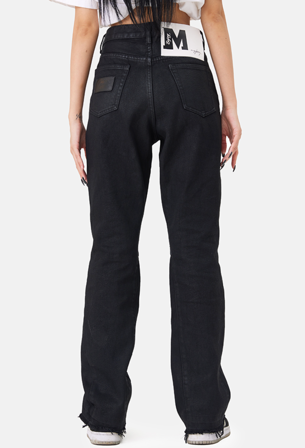 MEDM Wax Coating Stitching Denim Pants